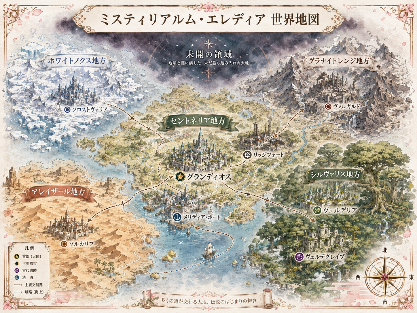 ミスティリアルム・エレディアの世界地図
